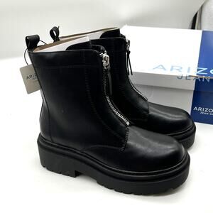 Arizona Jean Co Womens Xander Block Heel Motorcycle Boots Size 8.5